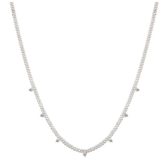 NWT UNWRITTEN Cubic Zirconia Cuban Chain Necklace - Picture 1 of 3